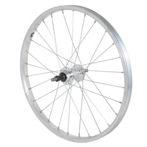 MTB Rim-brake Wheel 20" Aluminum Rear Aluminum Hub Solid Axle Freewheel 6-7V (Sold with Nut 10X100) Rim 21C 28 Spokes