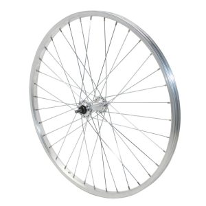 MTB Rim-brake Wheel 24" Aluminum Front Aluminum Hub Solid Axle (Sold with Nut 9X100) Rim 21C
