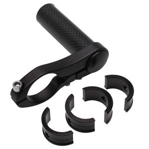 Support Compteur Et Éclairage Alu-Carbone Fixation Cintre 25,8-31,8 mm (Largeur 70 mm Et Diamètre 25 mm)