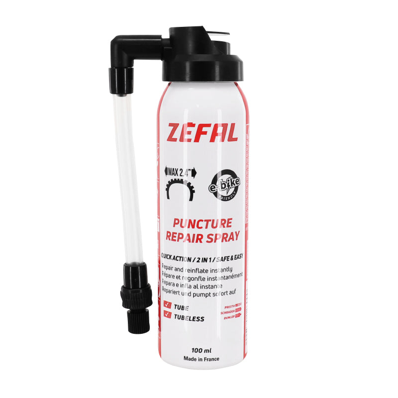 Bombe Anti-Crevaison Zefal Pneu VTT Tubeless - Tubetype Presta-Schrader (100Ml)