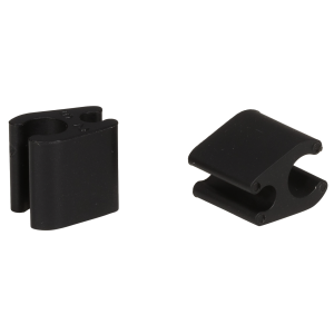 10x câble clips duo black 4,1mm / 4,1mm plastic Elvedes