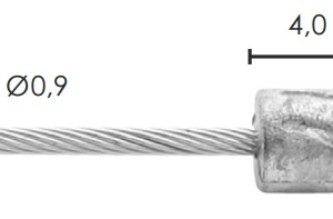 50 câble Elvedes Superflex 2500mm 49 fils inox Slick Ø0,9mm tête N Ø4x4mm