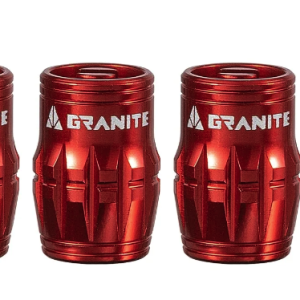 Capuchons de valves Granite pour CNC Schrader/démonte obus Juicy Nipples x4, rouge