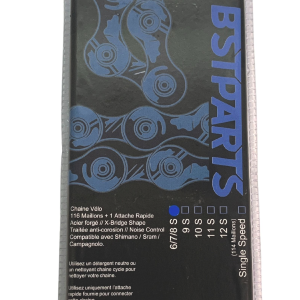 Chaîne BST Parts BST 6/7/8 vitesses Sram/Shimano (116 maillons + quick link) argent