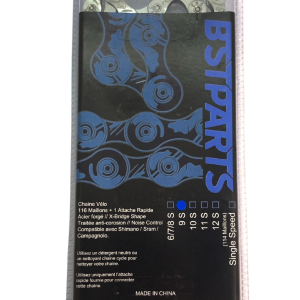 Chaîne BST Parts BST 9 vitesses Sram/Shimano (116 maillons + quick link) argent