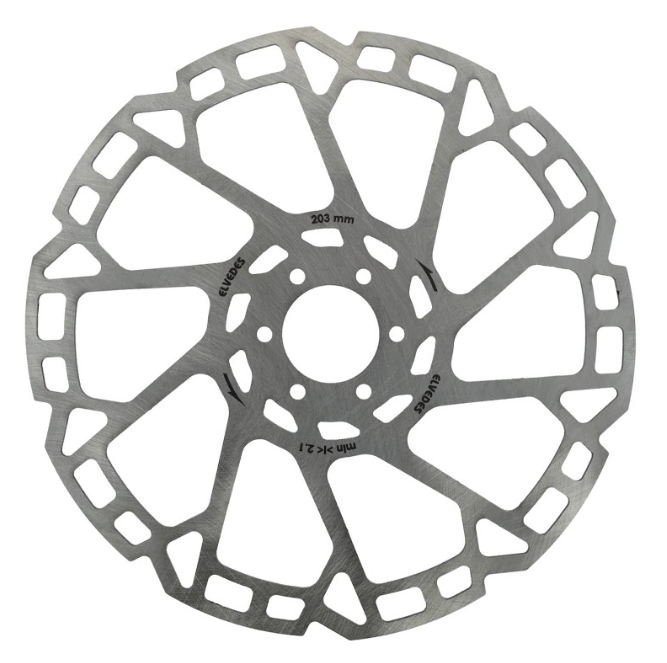 Disque Elvedes Ø203mm, 2,3mm d'epaisseur, fixation 6 trous