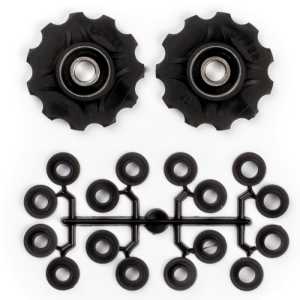Galets de dérailleur 2 x 11 dents roulements annulaires + Elvedes Spacers, boite de 10