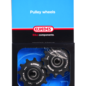 Galets de dérailleur 2 x 12 dents roulements annulaires Elvedes Narrow / Wide