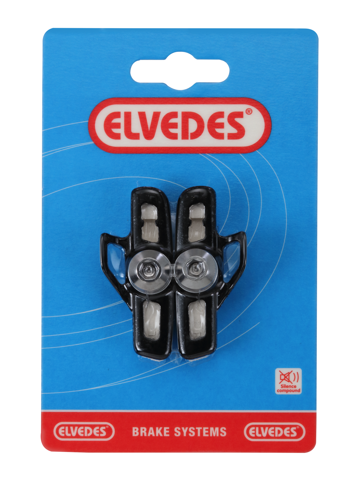 Paire de patins plus porte patins alu route 55mm White Elvedes Compound pour Campagnolo