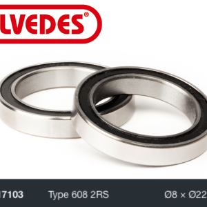 Roulement Elvedes type 608 2RS Ø8 x Ø22 x 7
