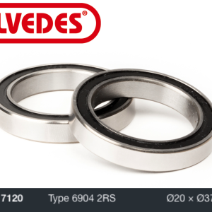 Roulement Elvedes type 6904 2RS Ø20 x Ø37 x 9