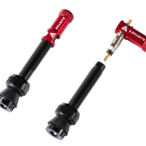 Valves (44mm) et bouchons de valve Granite CNC/démonte obus Rouge Juicy Nipple