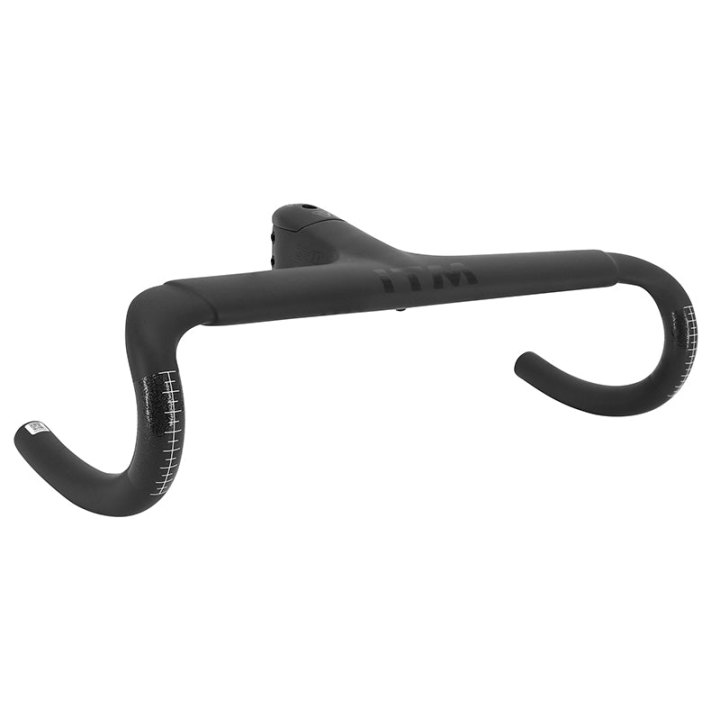 Cintre Combo Route Itm Ch1R Carbone Mat L 44 Extérieur (Axe-Axe 42 cm) Avec Potence Intégrée L 90 mm Pour Passage Câble Interne (Ajout Reference 212003 Recommande)