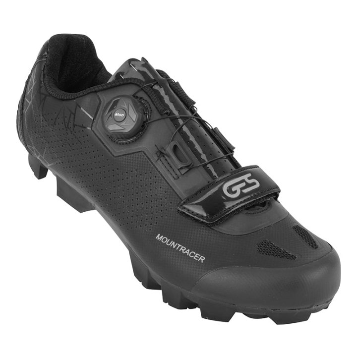 Chaussure VTT Ges Mountracer2 Noir T44 Fixation Microclip Atop-Velcro Compatible SPD (Paire)
