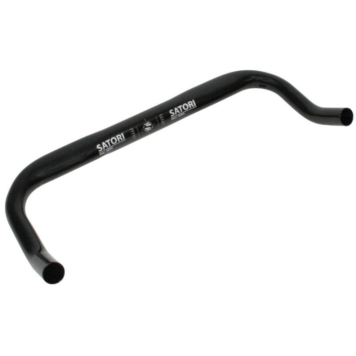 Cintre Contre La Montre Plat Satori Aero Alu Noir 31,8 L 415 mm (Type Corne De Vache) Mesure Axe-Axe