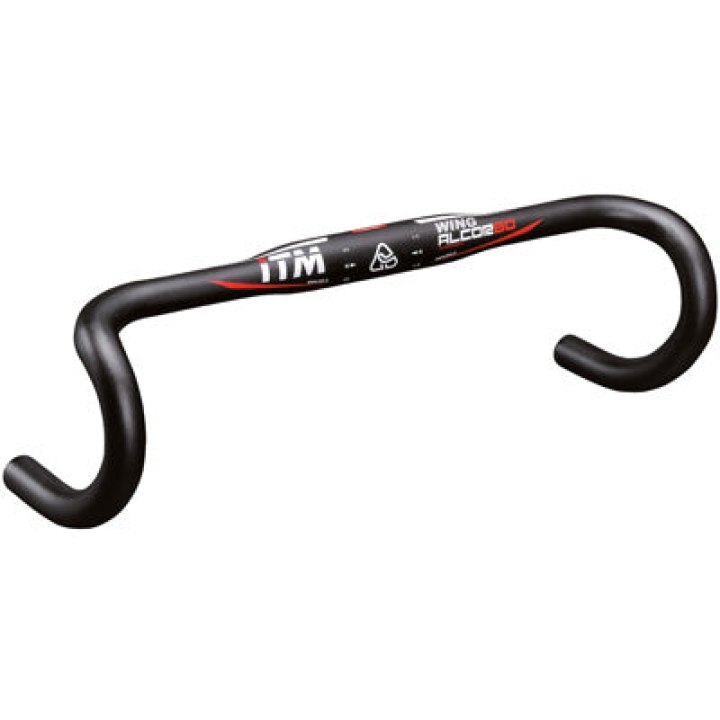 Cintre Route Itm Alcor Wing Alu Profil Aile Noir 31,8 L 44 Extérieur (Axe-Axe 42 cm) 295G Deco Rouge-Blanc