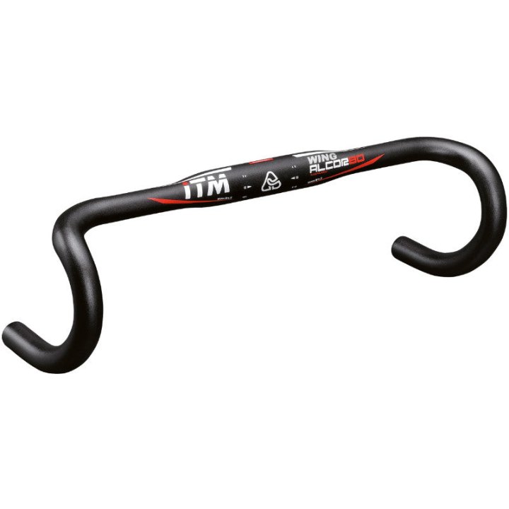 Cintre Route Itm Alcor Wing Alu Profil Aile Noir 31,8 L 40 Extérieur (Axe-Axe 38 cm) 295G Deco Rouge-Blanc