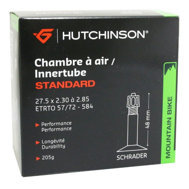 Chambre A Air Vélo 27.5 X 2.30-2.85 Hutchinson Valve Standard 48 mm 205G