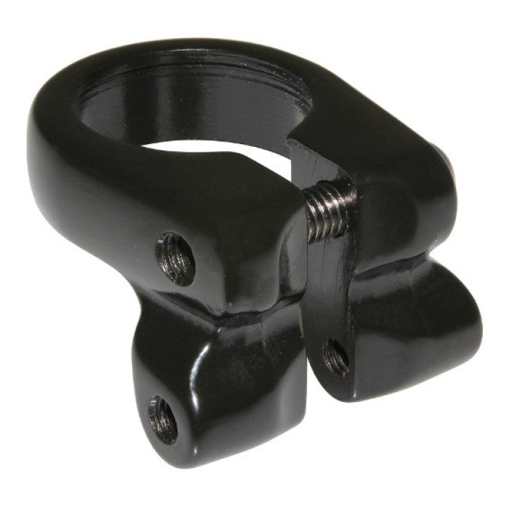 Collier Serrage Tige De Selle Avec Fixation Porte Bagage Alu Noir Diam 28,6 mm