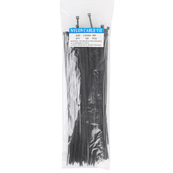 Collier De Serrage Nylon Type Rilsan 3,6 X 300 mm Noir (Par 100)