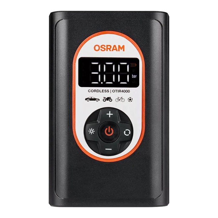 Compresseur-Gonfleur-Pompe Universel Tyre Inflate 4000 (12V) Rechargeable Usb-C + Allume Cigare -Osram-