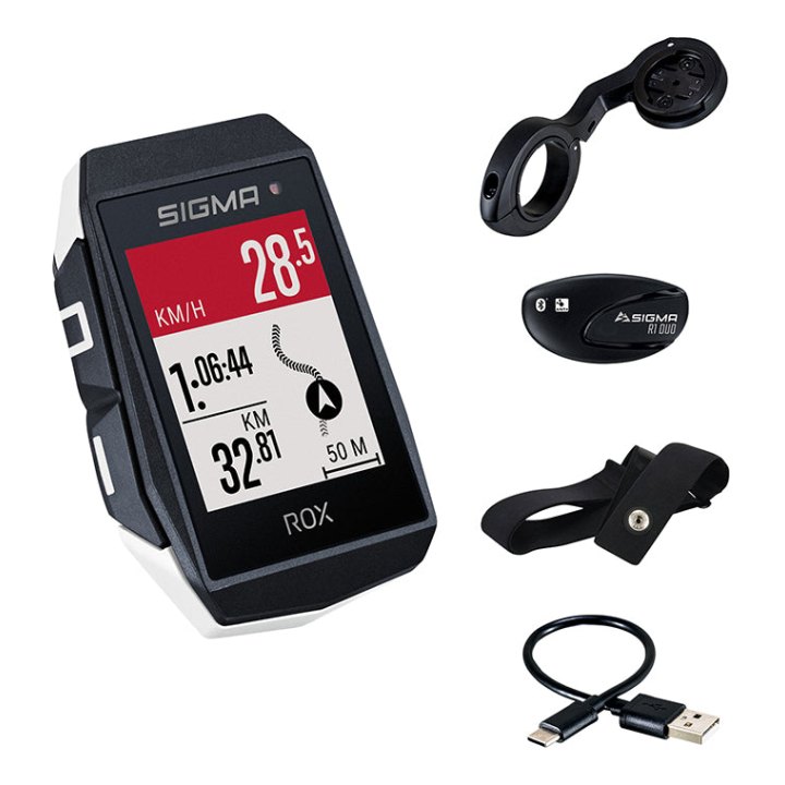 Compteur Sigma Rox11.1 Evo Gps Blanc Avec Cardio Et Altimetre