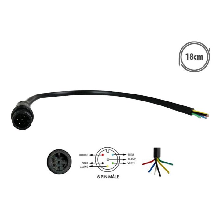 Connecteur étanche 6 pins male