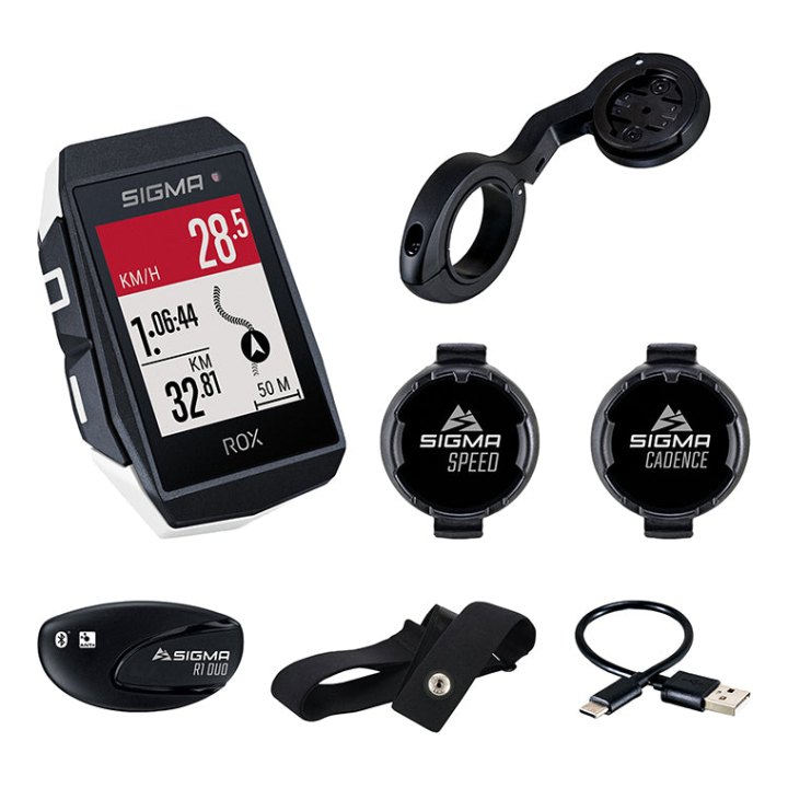 Compteur Sigma Rox11.1 Evo Gps Blanc Avec Cardio, Altimetre, Emetteur Cadence + Vitesse