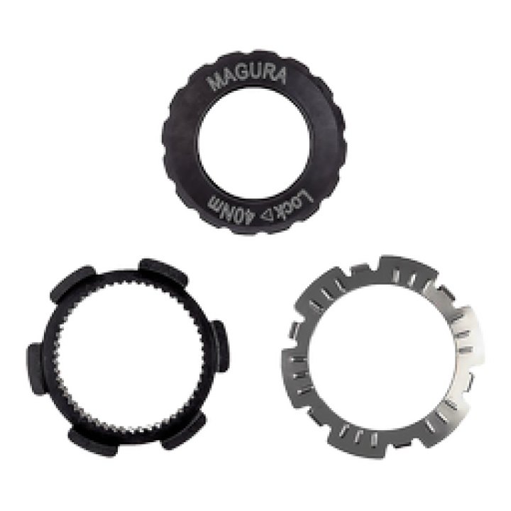 Adaptateur Center Lock pour disque + lockring, axes traversants (cannelures externes)