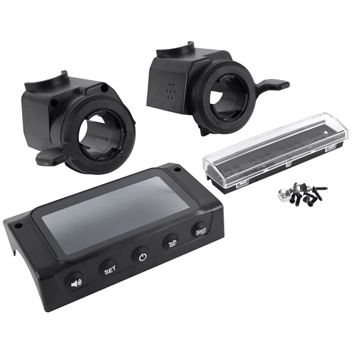 Couvercle-Cache D'Ecran Pour Compteur Trottinette Kugoo Avec Accelerateur Et Frein Noir