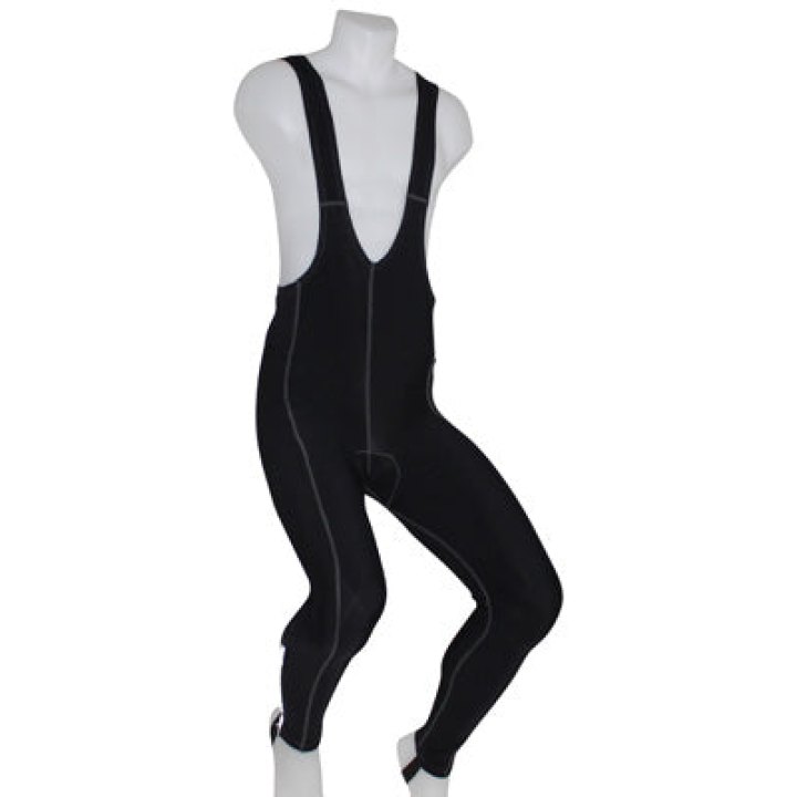 Cuissard - Collant Long Adulte P2R Eco A Bretelles Fond Coolmax Noir Zip Aux Chevilles + Passants L
