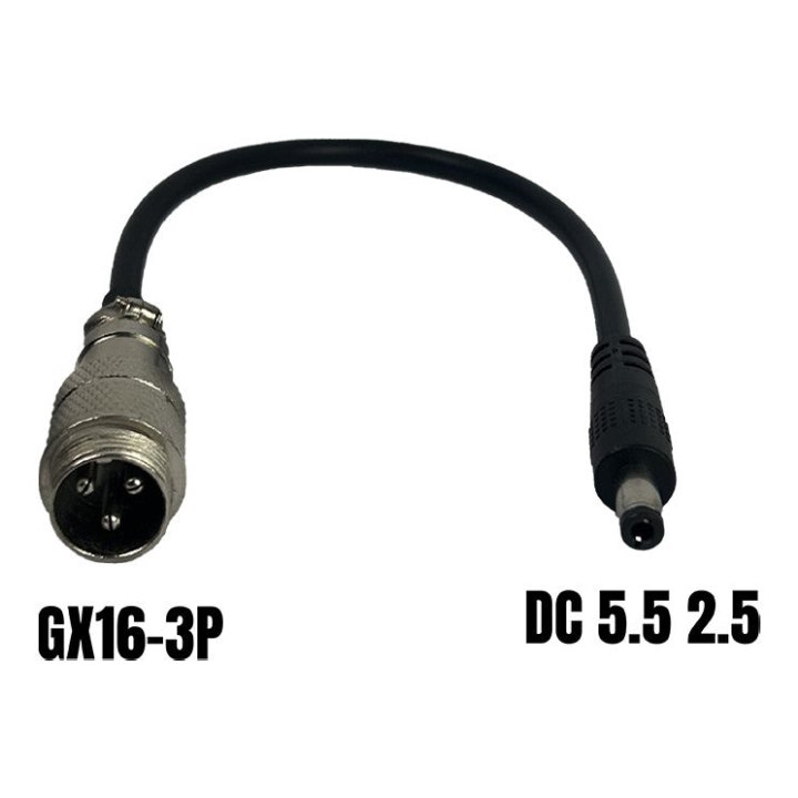 Adaptateur GX16-3P male vers DC 5.5 2,5mm femelle