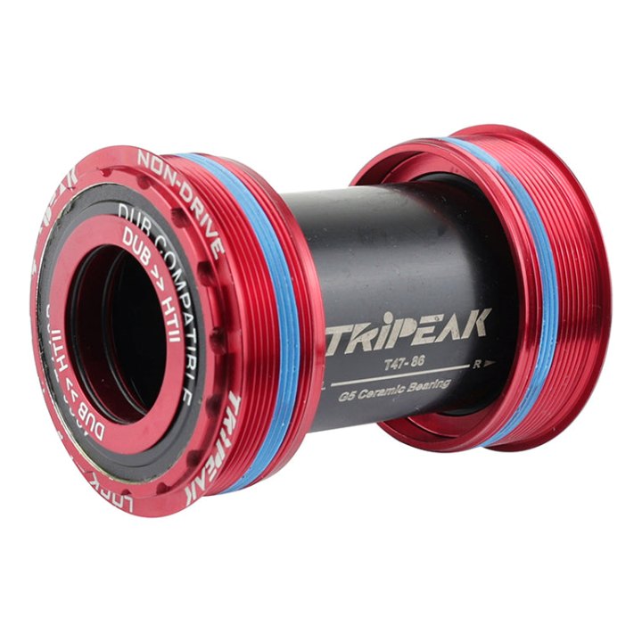 Cuvette Intégré Boîtier Filete Route Tripeak 3En1 Céramique Boite De 86 mm Diam T47 mm Pour Axe 24 mm, 28.99 mm, 30 mm (Compatible Sram Dub, Rotor 3D, Shimano, Colnago, Trek, Seka) -Cuvette Rouge-