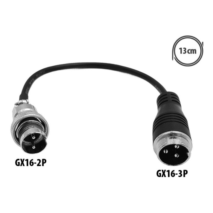 Adaptateur GX16-3P vers GX16-2P Nami