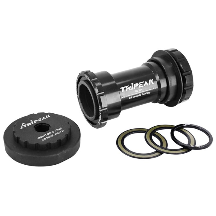 Cuvette Intégré Boîtier VTT-Route A Emboiter-Twistfit Tripeak Céramique Boite 73 mm Diam 42 mm Pour Axe 28.99 mm, 30 mm (Compatible Sram Dub, Rotor,Cannondale) (Outil Démonte Cuvette Inclus)
