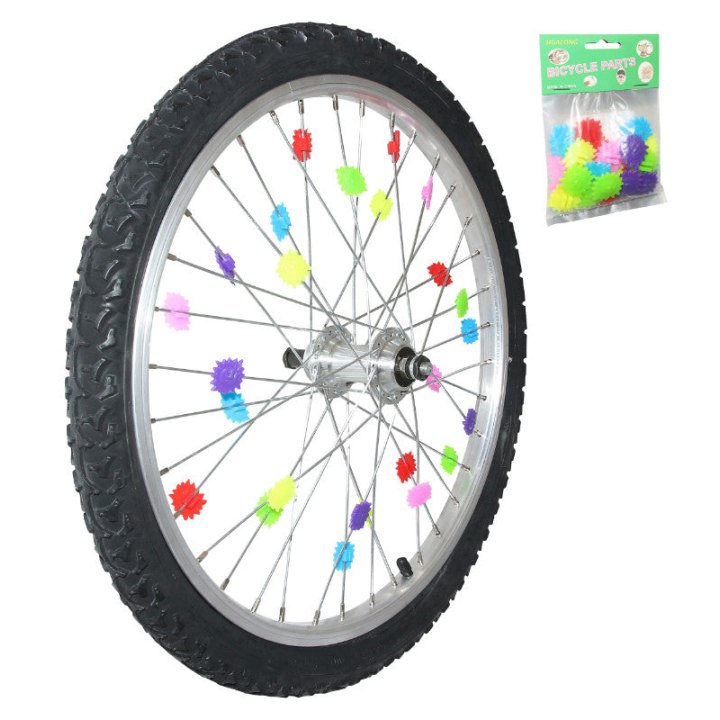 Decoration De Roues Multicolor Fixation Rayon A Clipser (Vendu Au Sachet De 24Pcs)
