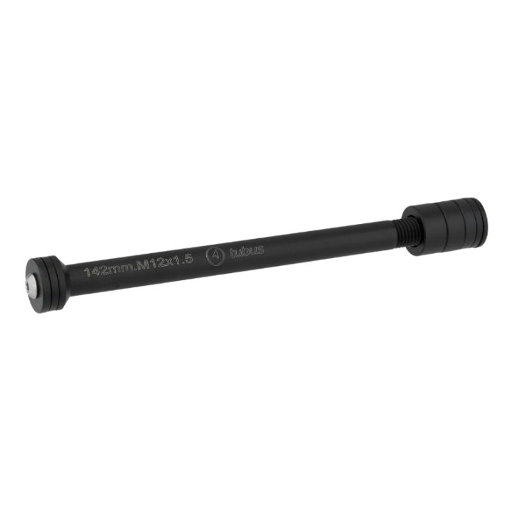 Adaptateur Porte Bagage Axe Traversant - Blocage Roue Arrière Racktime Thru Axle Filetage M12 X 1.5 mm Pour 12 X 142 Noir (Longueur Total 169 mm) (Charge Max 25 Kg)