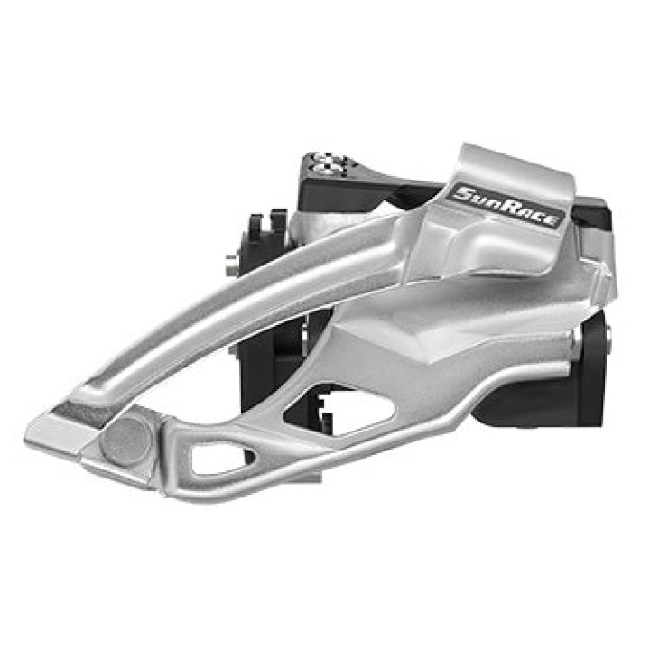Dérailleur VTT Avant Sunrace Ms66 A Collier Bas 34,9 Pour Double Plateau 38X26 Et 36X22 Tirage Haut-Bas (Avec Collier Adaptateur 31.8 Et 28.6) Pour 10-9V. (Vendu A L Unite)
