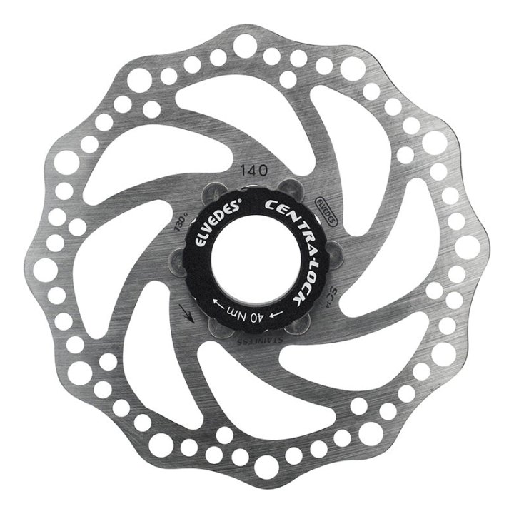 Disque De Frein Route - VTT Centerlock Elvedes 140 mm Argent Avec Écrou -Épaisseur 1.8 mm