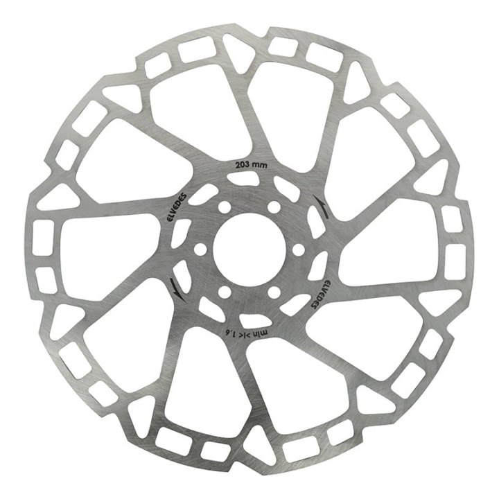 Disque De Frein VTT 6 Trous Elvedes 203 mm Argent -Épaisseur 1.8 mm-