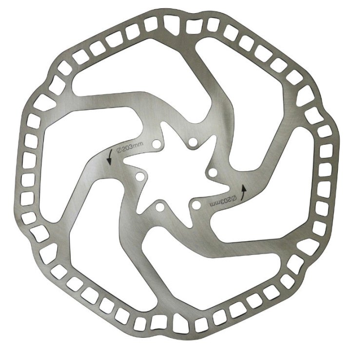 Disque De Frein VTT 6 Trous Newton Brakco Compatible Shimano Et Autres 203 mm Argent + 6 Vis