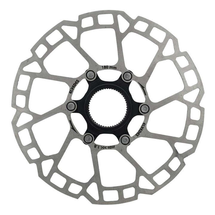 Disque De Frein VTT Centerlock Elvedes 180 mm Argent -Épaisseur 2 mm-