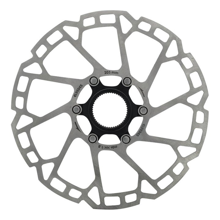 Disque De Frein VTT Centerlock Elvedes 203 mm Argent -Épaisseur 2 mm-