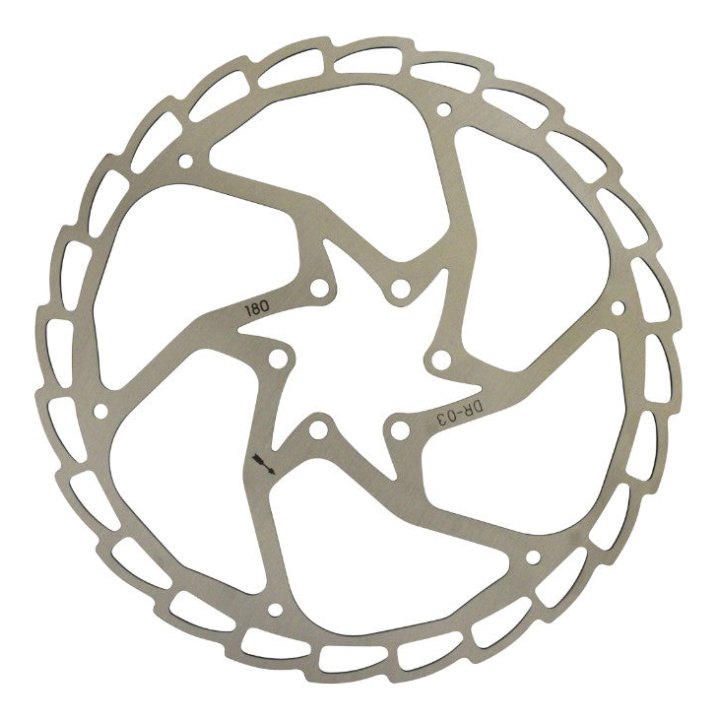 Disque De Frein VTT 6 Trous Newton Brakco Compatible Shimano Et Autres 180 mm Argent + 6 Vis