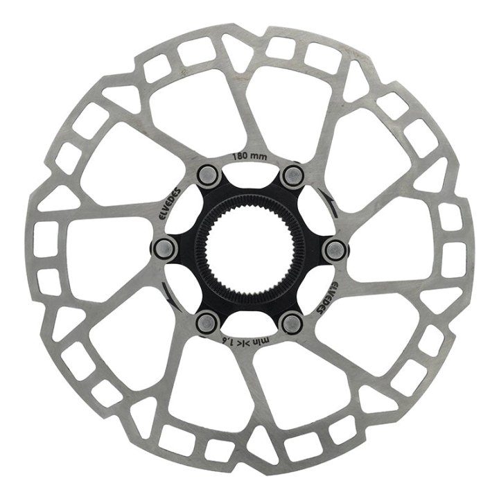 Disque De Frein VTT Centerlock Elvedes 180 mm Argent -Épaisseur 1.8 mm-