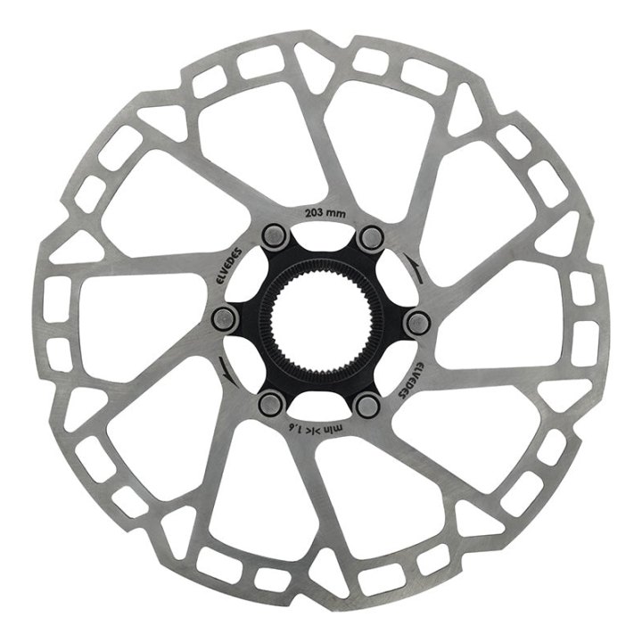 Disque De Frein VTT Centerlock Elvedes 203 mm Argent -Épaisseur 1.8 mm-