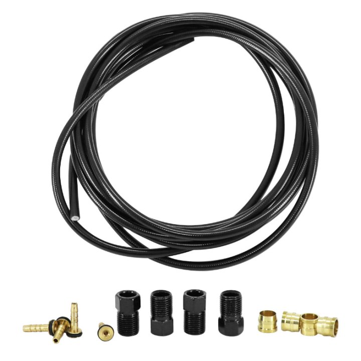 Durite Pour Frein A Disque Type Tektro Noir - Avec 4 Raccords Olives Et Pins Pour Gaine Hydraulique Deore-Alivio-Altus Longueur 3000 mm