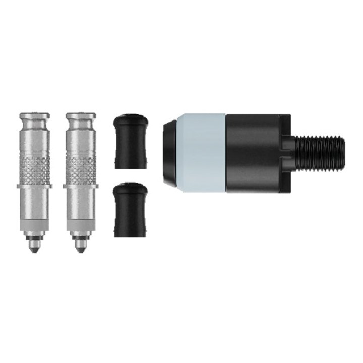 Adaptateur Valve De Pneu Tubeless Dunlop-Dv Schwalbe Clik Valve Obus Demontable + Adaptateur Tête De Pompe (Vendu A La Paire Sur Carte)