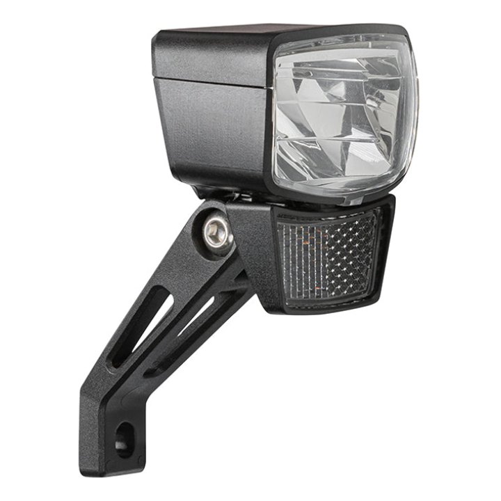 Éclairage Vélo Pour Moyeu Dynamo Avant Sur Fourche Axa Nxt 60 Lux Noir Bouton Switch On-Off - Pour Voir A 70M Et Visible A 4Kms - Éclairage A L'Arret 4Mn