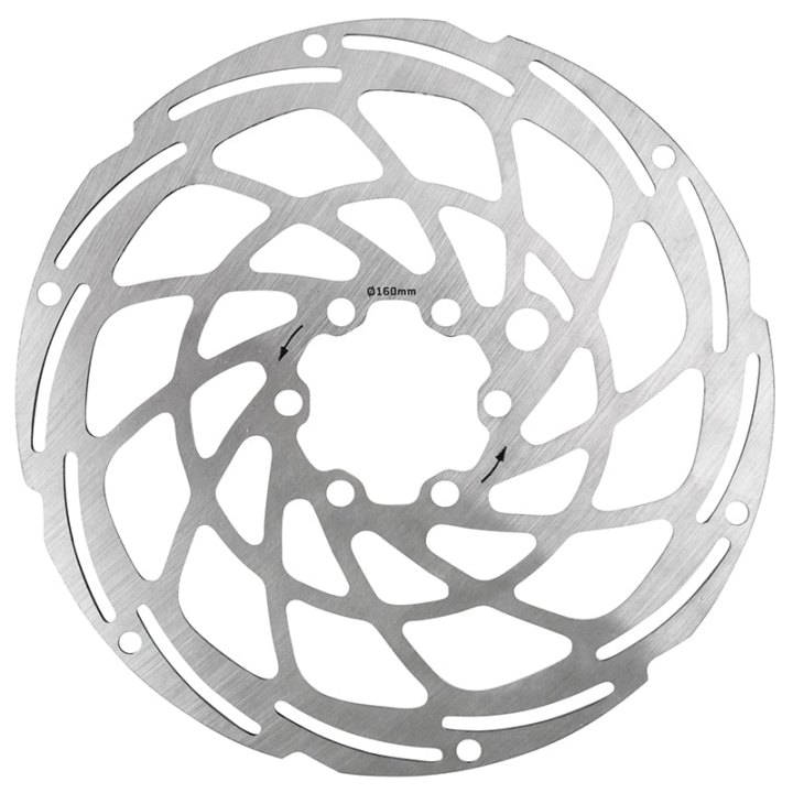 Disque De Frein VTT 6 Trous Newton Brakco Compatible Shimano Et Autres 160 mm Argent Pour VAE - E-Bike Avec Renfort Supplementaire De 2 mm + 6 Vis